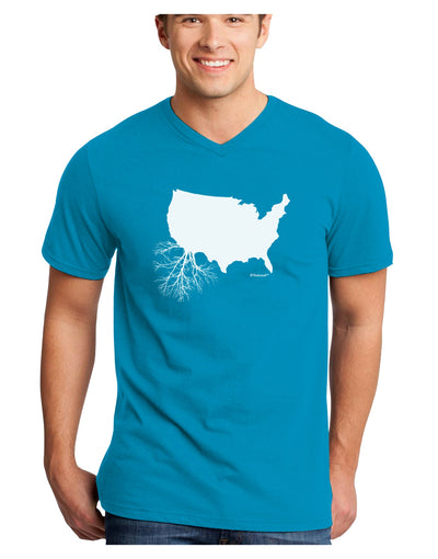 American Roots Design Adult Dark V-Neck T-Shirt by TooLoud-Mens V-Neck T-Shirt-TooLoud-Turquoise-Small-Davson Sales