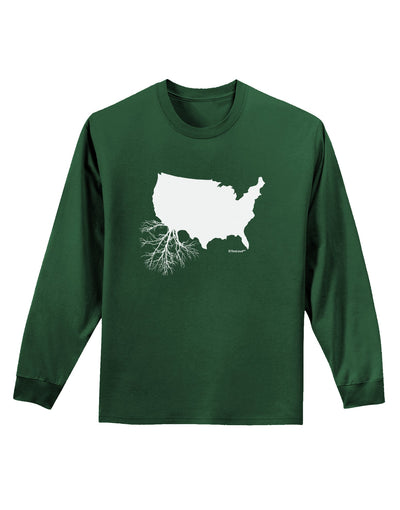 American Roots Design Adult Long Sleeve Dark T-Shirt by TooLoud-TooLoud-Dark-Green-Small-Davson Sales