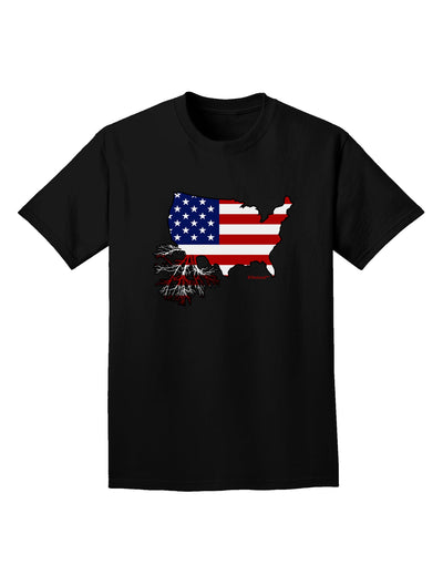 American Roots Design - American Flag Adult Dark T-Shirt by TooLoud-Mens T-Shirt-TooLoud-Black-Small-Davson Sales