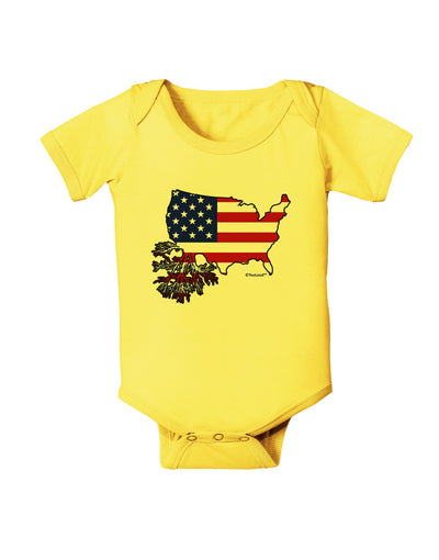 American Roots Design - American Flag Baby Romper Bodysuit by TooLoud-Baby Romper-TooLoud-Yellow-06-Months-Davson Sales