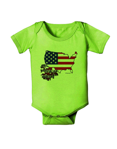 American Roots Design - American Flag Baby Romper Bodysuit by TooLoud-Baby Romper-TooLoud-Lime-Green-06-Months-Davson Sales