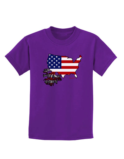 American Roots Design - American Flag Childrens Dark T-Shirt by TooLoud-Childrens T-Shirt-TooLoud-Purple-X-Small-Davson Sales