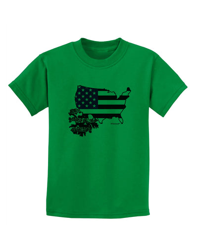 American Roots Design - American Flag Childrens T-Shirt by TooLoud-Childrens T-Shirt-TooLoud-Kelly-Green-X-Small-Davson Sales