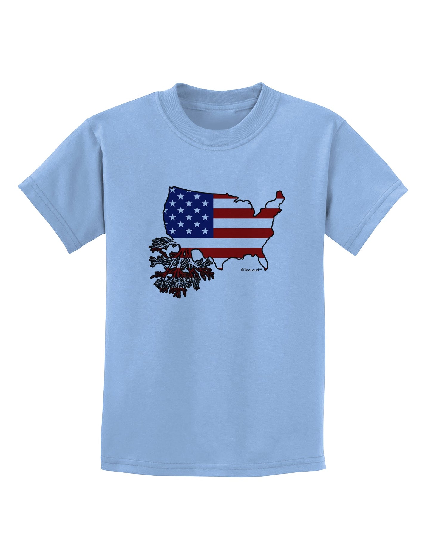 American Roots Design - American Flag Childrens T-Shirt by TooLoud-Childrens T-Shirt-TooLoud-Light-Blue-X-Small-Davson Sales