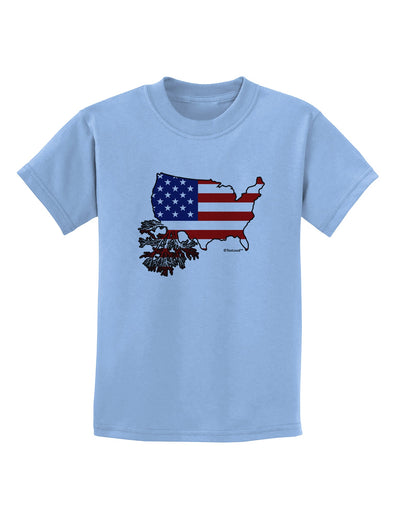 American Roots Design - American Flag Childrens T-Shirt by TooLoud-Childrens T-Shirt-TooLoud-Light-Blue-X-Small-Davson Sales