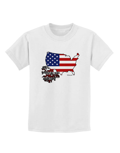 American Roots Design - American Flag Childrens T-Shirt by TooLoud-Childrens T-Shirt-TooLoud-White-X-Small-Davson Sales