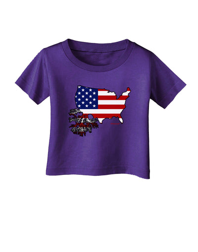 American Roots Design - American Flag Infant T-Shirt Dark by TooLoud-Infant T-Shirt-TooLoud-Purple-06-Months-Davson Sales