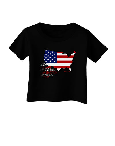 American Roots Design - American Flag Infant T-Shirt Dark by TooLoud-Infant T-Shirt-TooLoud-Black-06-Months-Davson Sales