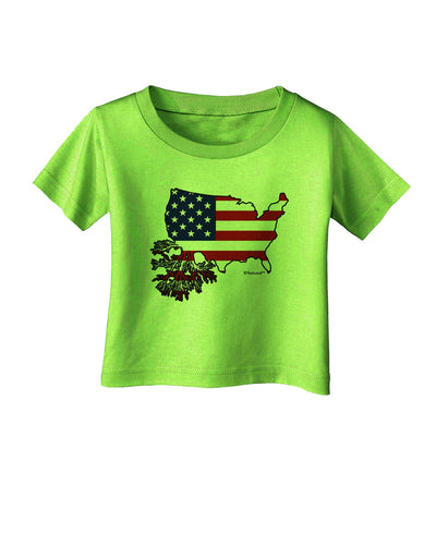 American Roots Design - American Flag Infant T-Shirt by TooLoud-Infant T-Shirt-TooLoud-Lime-Green-06-Months-Davson Sales