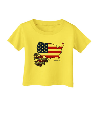 American Roots Design - American Flag Infant T-Shirt by TooLoud-Infant T-Shirt-TooLoud-Yellow-06-Months-Davson Sales