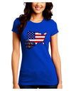 American Roots Design - American Flag Juniors Crew Dark T-Shirt by TooLoud-T-Shirts Juniors Tops-TooLoud-Royal-Blue-Juniors Fitted Small-Davson Sales