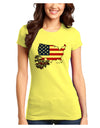 American Roots Design - American Flag Juniors T-Shirt by TooLoud-Womens Juniors T-Shirt-TooLoud-Yellow-Juniors Fitted X-Small-Davson Sales