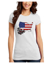 American Roots Design - American Flag Juniors T-Shirt by TooLoud-Womens Juniors T-Shirt-TooLoud-White-Juniors Fitted X-Small-Davson Sales