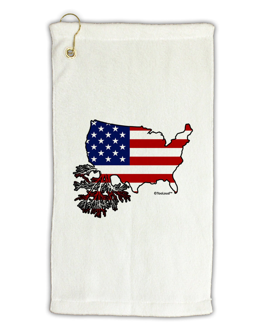 American Roots Design - American Flag Micro Terry Gromet Golf Towel 16 x 25 inch by TooLoud-Golf Towel-TooLoud-White-Davson Sales