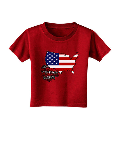 American Roots Design - American Flag Toddler T-Shirt Dark by TooLoud-Toddler T-Shirt-TooLoud-Red-2T-Davson Sales