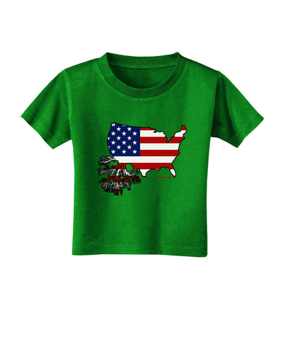 American Roots Design - American Flag Toddler T-Shirt Dark by TooLoud-Toddler T-Shirt-TooLoud-Clover-Green-2T-Davson Sales