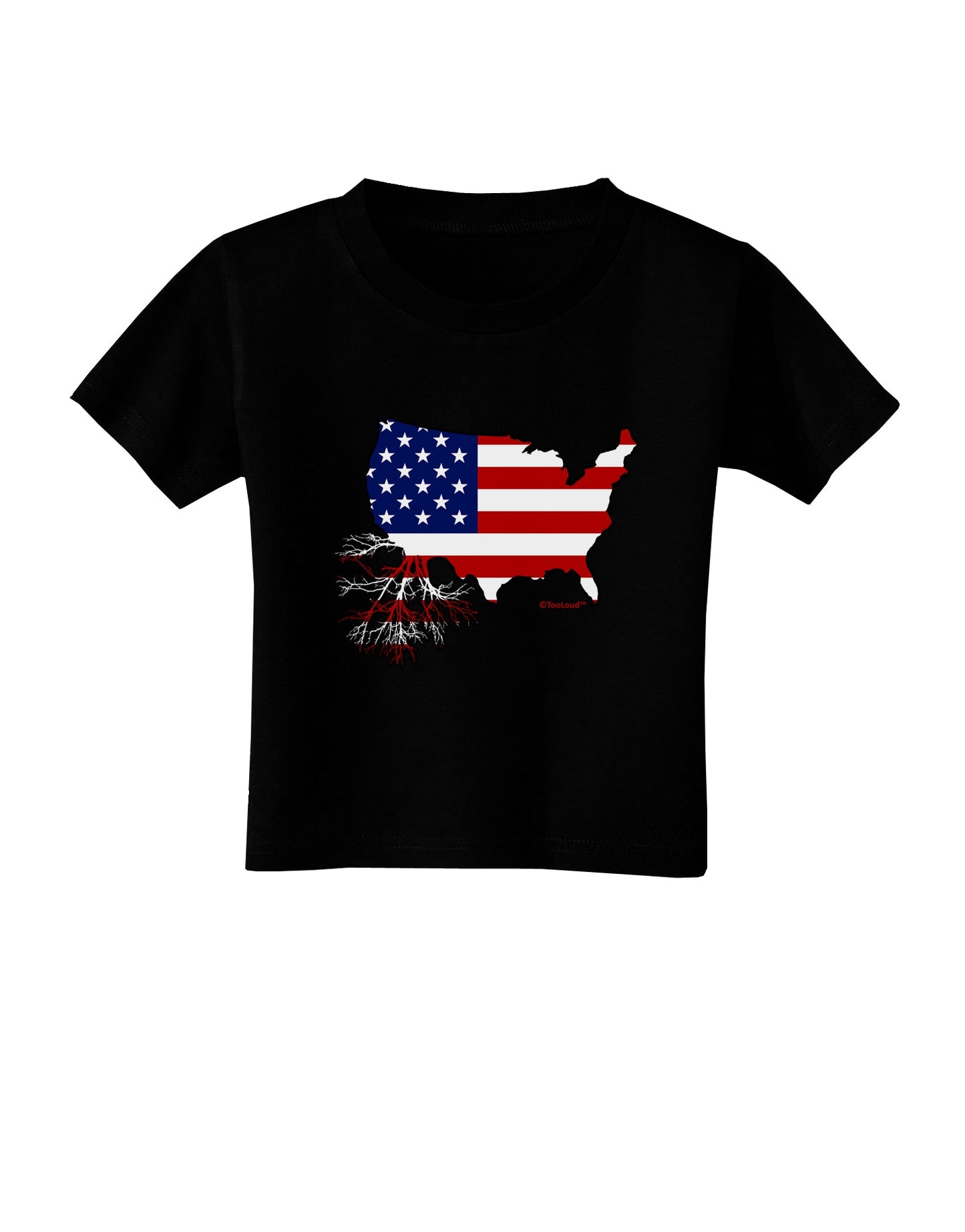 American Roots Design - American Flag Toddler T-Shirt Dark by TooLoud-Toddler T-Shirt-TooLoud-Black-2T-Davson Sales