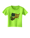 American Roots Design - American Flag Toddler T-Shirt by TooLoud-Toddler T-Shirt-TooLoud-Lime-Green-2T-Davson Sales