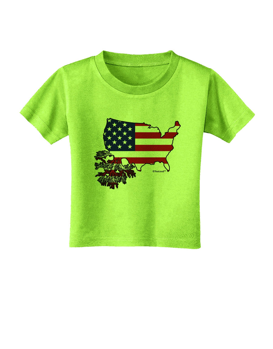 American Roots Design - American Flag Toddler T-Shirt by TooLoud-Toddler T-Shirt-TooLoud-White-2T-Davson Sales