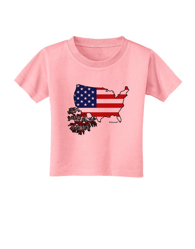 American Roots Design - American Flag Toddler T-Shirt by TooLoud-Toddler T-Shirt-TooLoud-Candy-Pink-2T-Davson Sales