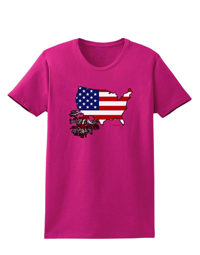 American Roots Design - American Flag Womens Dark T-Shirt by TooLoud-Womens T-Shirt-TooLoud-Hot-Pink-Small-Davson Sales