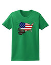 American Roots Design - American Flag Womens Dark T-Shirt by TooLoud-Womens T-Shirt-TooLoud-Kelly-Green-X-Small-Davson Sales