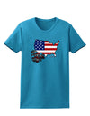 American Roots Design - American Flag Womens Dark T-Shirt by TooLoud-Womens T-Shirt-TooLoud-Turquoise-X-Small-Davson Sales