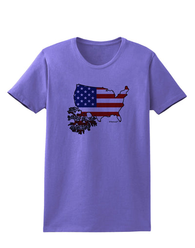 American Roots Design - American Flag Womens T-Shirt by TooLoud-Womens T-Shirt-TooLoud-Violet-X-Small-Davson Sales