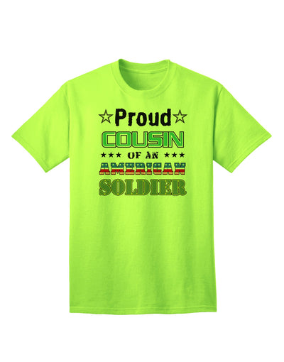 American Soldier Adult T-Shirt - Show Your Pride as a Proud Cousin-Mens T-shirts-TooLoud-Neon-Green-Small-Davson Sales