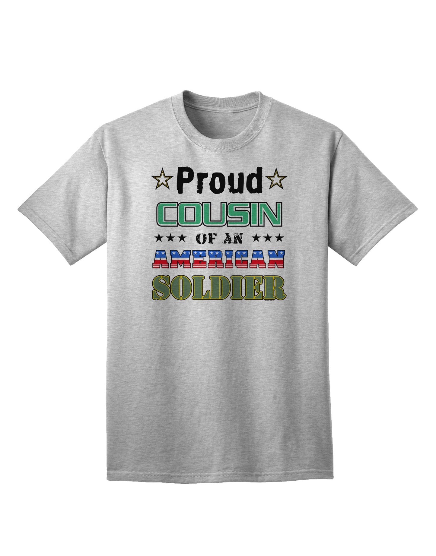American Soldier Adult T-Shirt - Show Your Pride as a Proud Cousin-Mens T-shirts-TooLoud-AshGray-Small-Davson Sales
