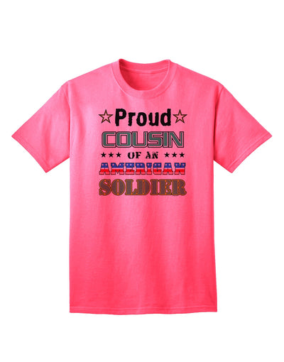 American Soldier Adult T-Shirt - Show Your Pride as a Proud Cousin-Mens T-shirts-TooLoud-Neon-Pink-Small-Davson Sales