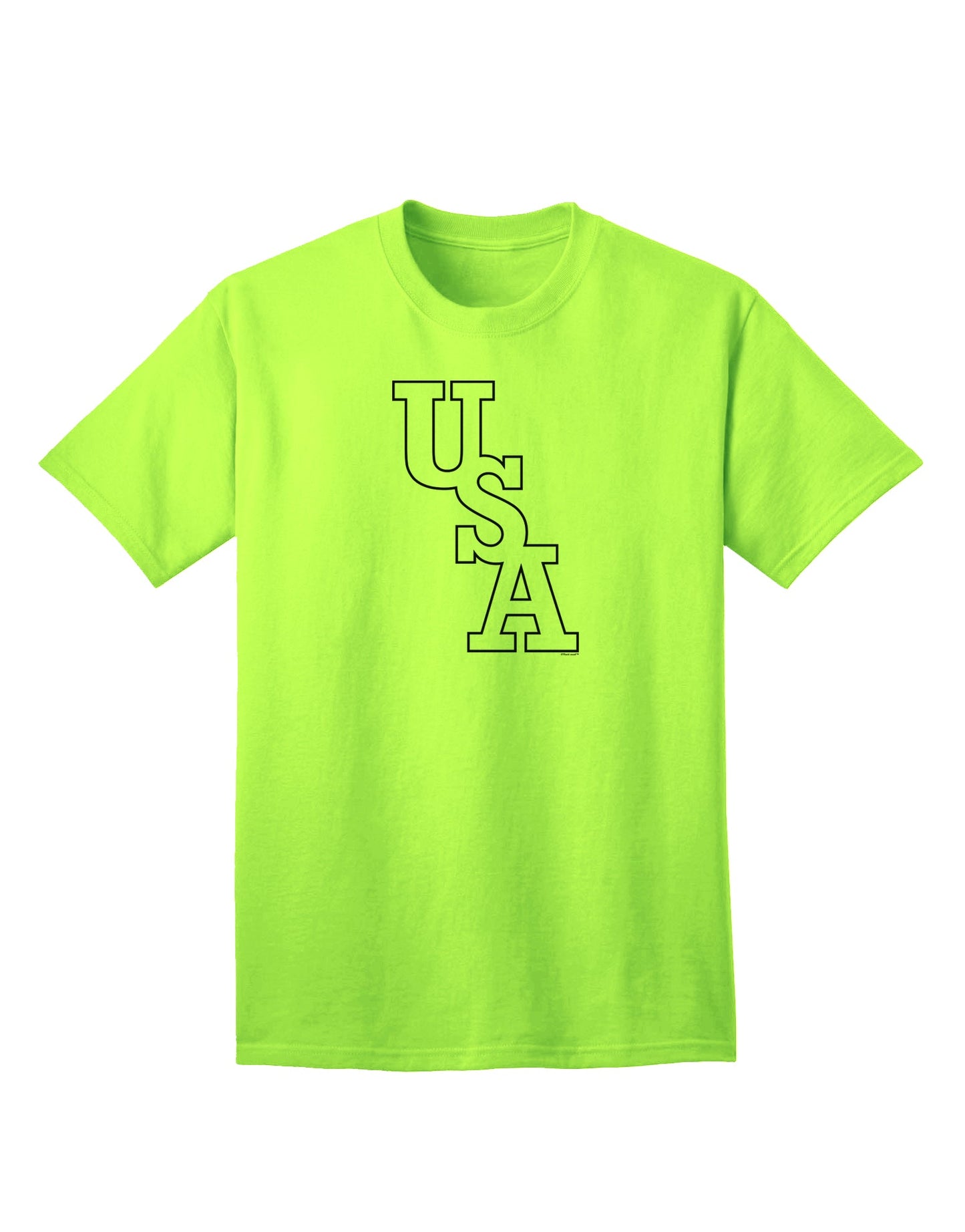 American Text Adult T-Shirt-Mens T-shirts-TooLoud-Neon-Green-Small-Davson Sales