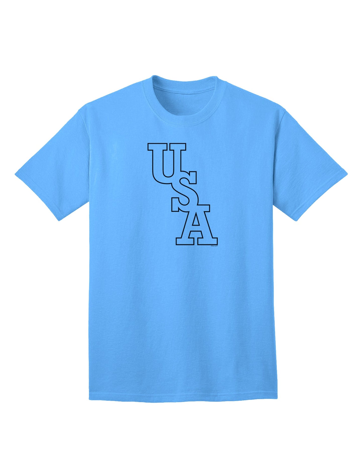 American Text Adult T-Shirt-Mens T-shirts-TooLoud-Aquatic-Blue-Small-Davson Sales