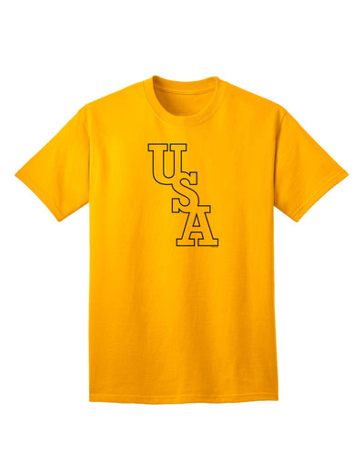American Text Adult T-Shirt-Mens T-shirts-TooLoud-Gold-Small-Davson Sales