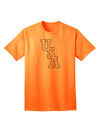 American Text Adult T-Shirt-Mens T-shirts-TooLoud-Neon-Orange-Small-Davson Sales