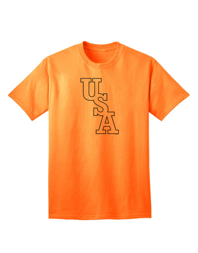 American Text Adult T-Shirt-Mens T-shirts-TooLoud-Neon-Orange-Small-Davson Sales