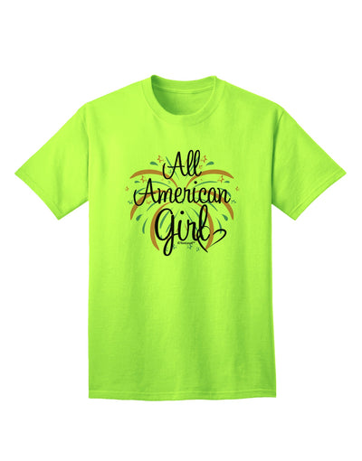 American-themed Fireworks and Heart Adult T-Shirt by TooLoud-Mens T-shirts-TooLoud-Neon-Green-Small-Davson Sales