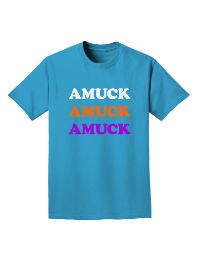 Amuck Amuck Amuck Halloween Adult Dark T-Shirt-Mens T-Shirt-TooLoud-Turquoise-Small-Davson Sales