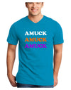 Amuck Amuck Amuck Halloween Adult Dark V-Neck T-Shirt-TooLoud-Turquoise-Small-Davson Sales