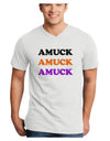 Amuck Amuck Amuck Halloween Adult V-Neck T-shirt-Mens V-Neck T-Shirt-TooLoud-White-Small-Davson Sales