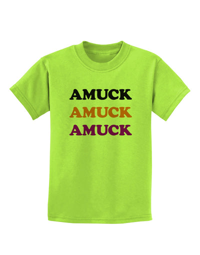 Amuck Amuck Amuck Halloween Childrens T-Shirt-Childrens T-Shirt-TooLoud-Lime-Green-X-Small-Davson Sales