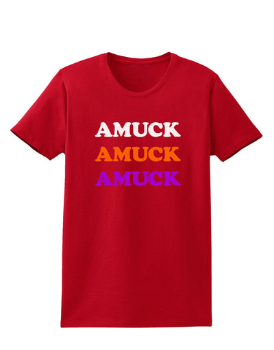 Amuck Amuck Amuck Halloween Womens Dark T-Shirt-TooLoud-Red-X-Small-Davson Sales