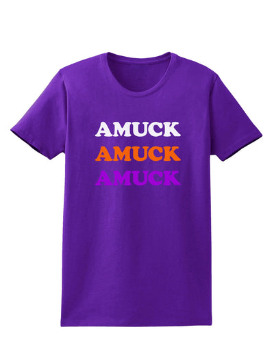 Amuck Amuck Amuck Halloween Womens Dark T-Shirt-TooLoud-Purple-X-Small-Davson Sales