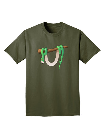 Anaconda Design Green Adult Dark T-Shirt-Mens T-Shirt-TooLoud-Military-Green-Small-Davson Sales