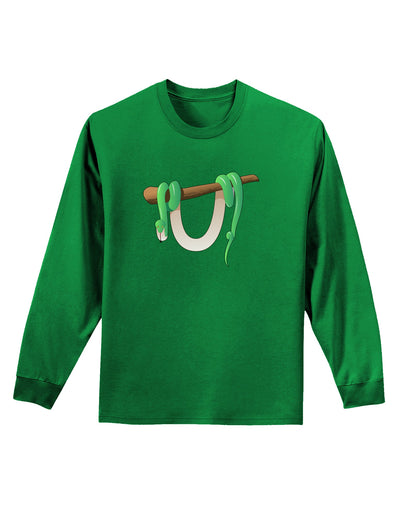 Anaconda Design Green Adult Long Sleeve Dark T-Shirt-TooLoud-Kelly-Green-Small-Davson Sales