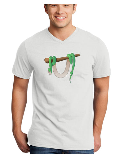 Anaconda Design Green Adult V-Neck T-shirt-Mens V-Neck T-Shirt-TooLoud-White-Small-Davson Sales