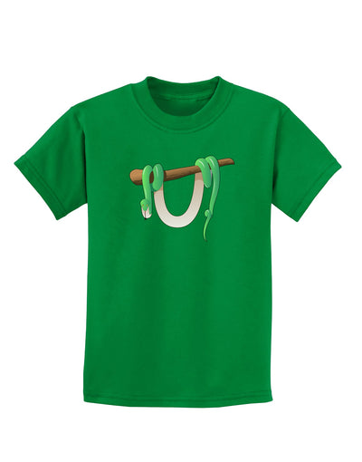 Anaconda Design Green Childrens Dark T-Shirt-Childrens T-Shirt-TooLoud-Kelly-Green-X-Small-Davson Sales