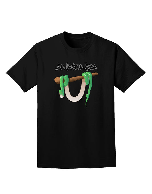 Anaconda Design Green Text Adult Dark T-Shirt-Mens T-Shirt-TooLoud-Black-Small-Davson Sales