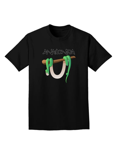 Anaconda Design Green Text Adult Dark T-Shirt-Mens T-Shirt-TooLoud-Black-Small-Davson Sales