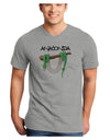 Anaconda Design Green Text Adult V-Neck T-shirt-Mens V-Neck T-Shirt-TooLoud-HeatherGray-Small-Davson Sales